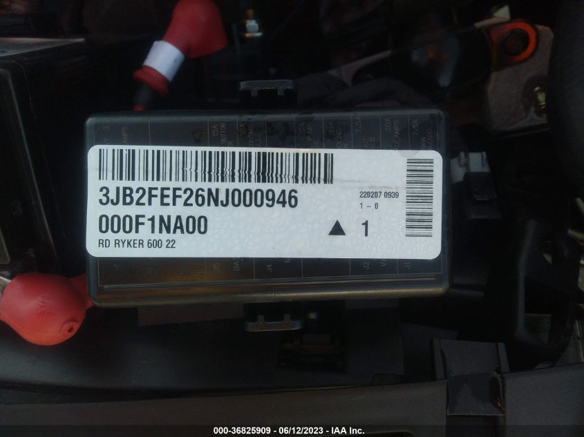2022 CAN-AM RYKER 3JB2FEF26NJ000946
