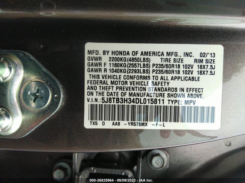 2013 ACURA RDX - 5J8TB3H34DL015811