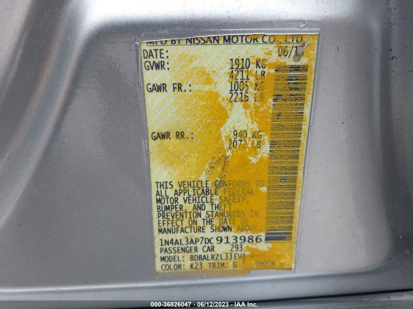 2013 NISSAN ALTIMA 2.5 S - 1N4AL3AP7DC913986