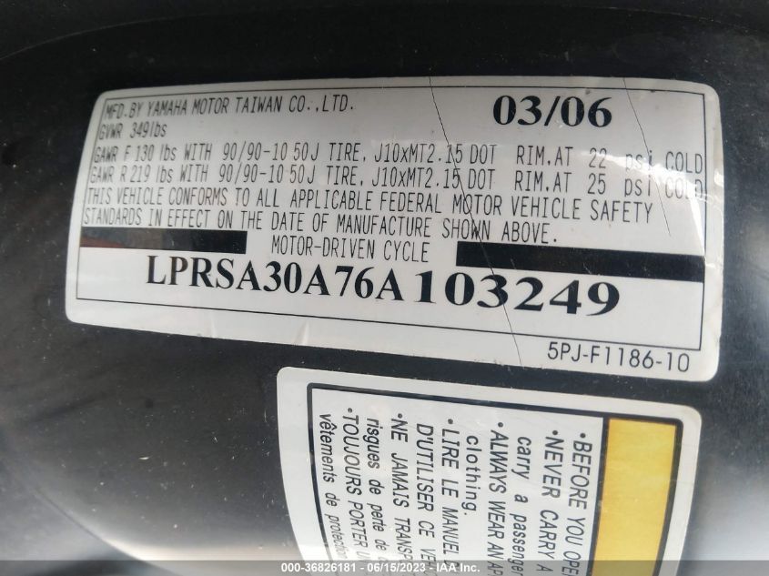 2006 YAMAHA CX50 U - LPRSA30A76A103249