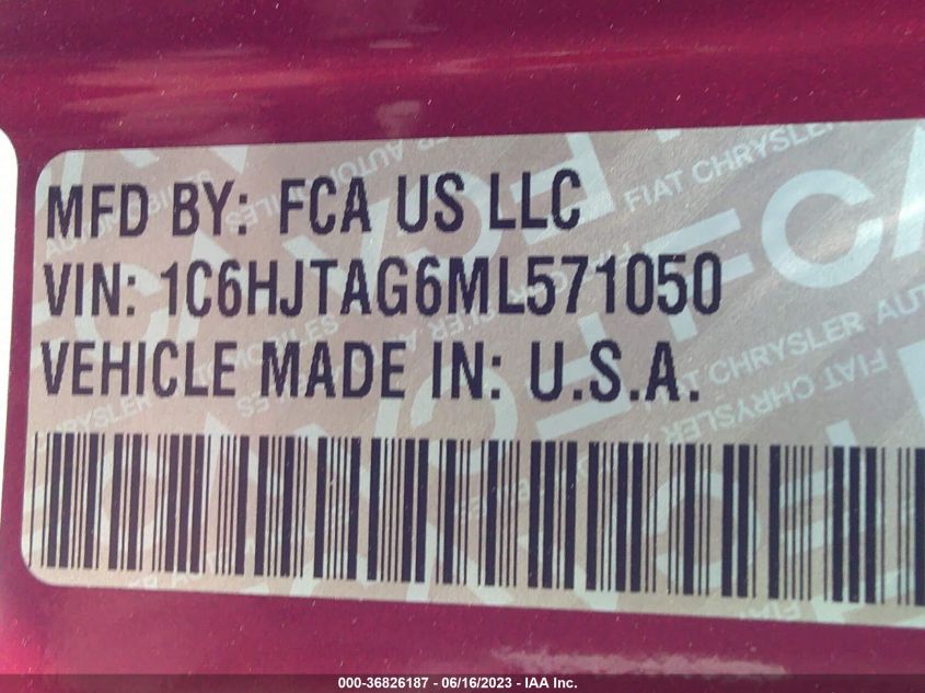 2021 JEEP GLADIATOR WILLYS - 1C6HJTAG6ML571050