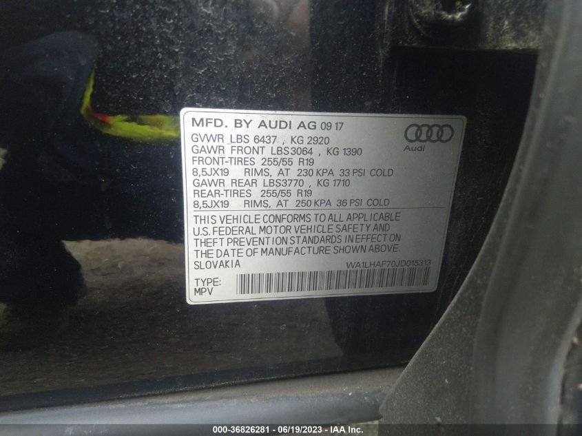 2018 AUDI Q7 PREMIUM PLUS - WA1LHAF70JD015313