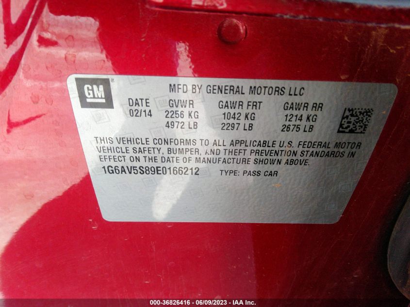2014 CADILLAC CTS SEDAN VSPORT PREMIUM RWD - 1G6AV5S89E0166212
