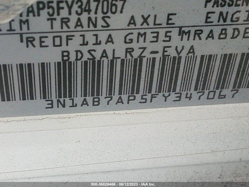 2015 NISSAN SENTRA SR - 3N1AB7AP5FY347067