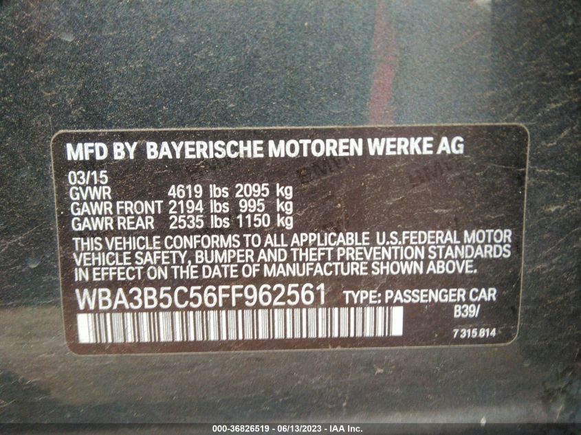 2015 BMW 3 SERIES 328I XDRIVE - WBA3B5C56FF962561
