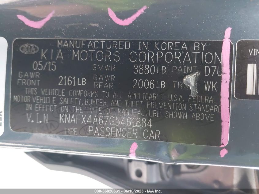 2016 KIA FORTE LX - KNAFX4A67G5461884
