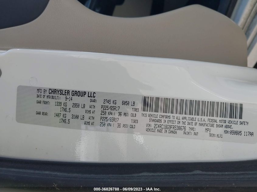 2015 CHRYSLER TOWN & COUNTRY TOURING - 2C4RC1BG9FR538676