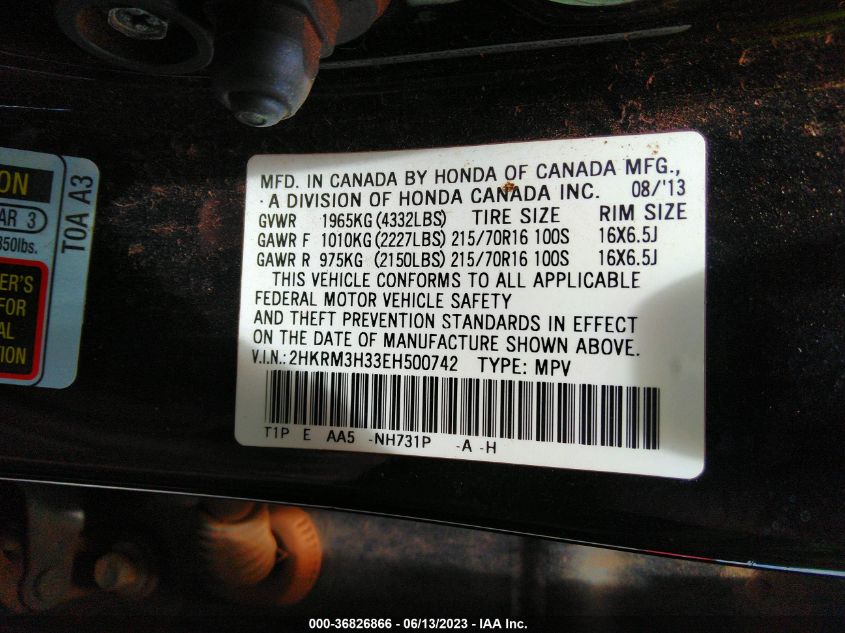 2014 HONDA CR-V LX - 2HKRM3H33EH500742