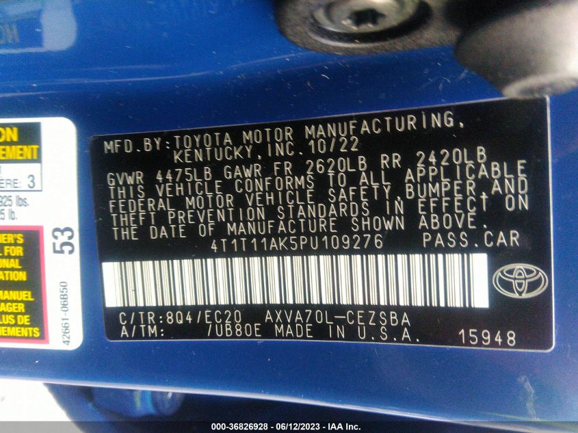 2023 TOYOTA CAMRY SE - 4T1T11AK5PU109276
