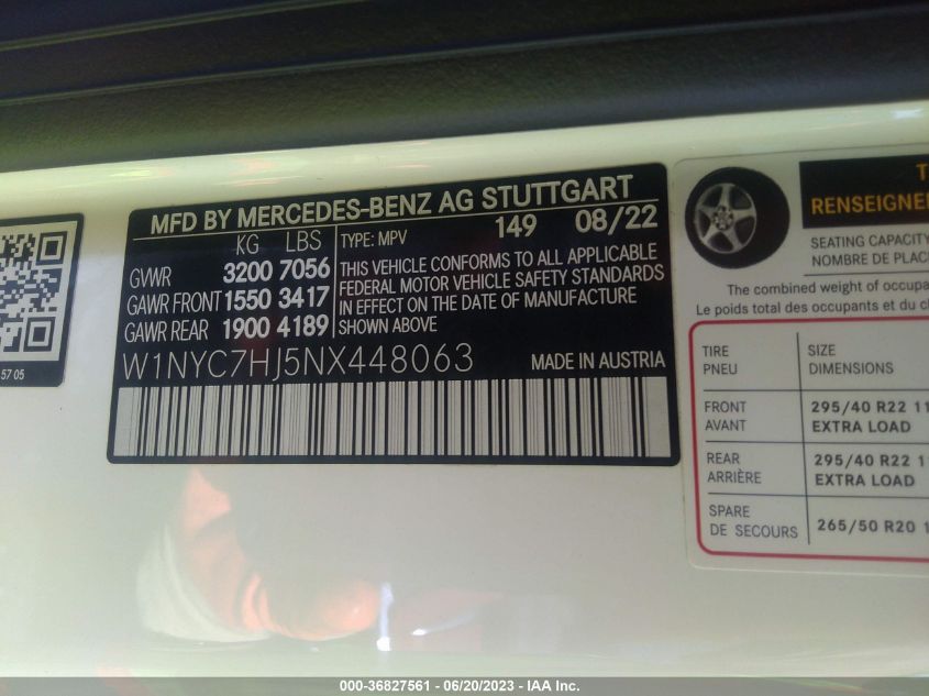 2022 Mercedes-Benz G-Class - W1NYC7HJ5NX448063