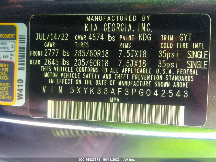 2023 KIA SPORTAGE EX - 5XYK33AF3PG042543