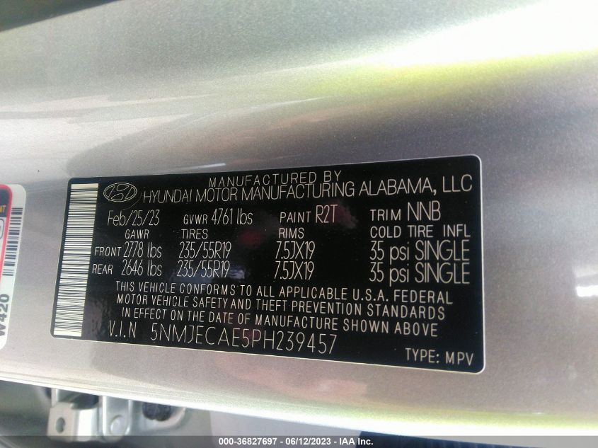 2023 HYUNDAI TUCSON LIMITED - 5NMJECAE5PH239457