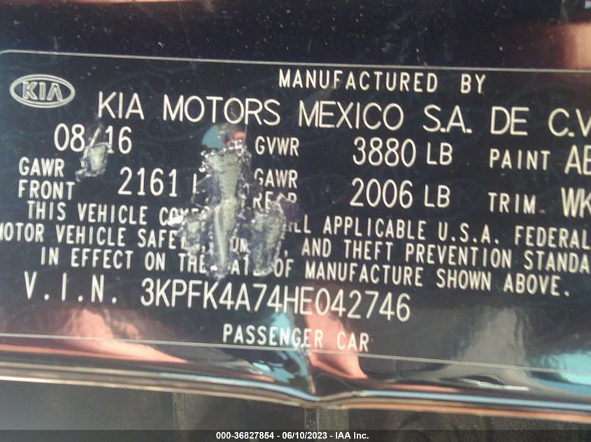 2017 KIA FORTE LX - 3KPFK4A74HE042746