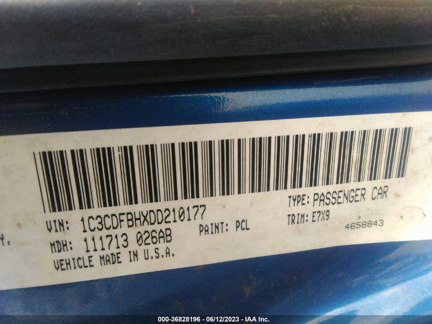 2013 DODGE DART SXT - 1C3CDFBHXDD210177