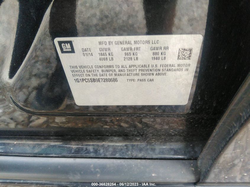 2014 CHEVROLET CRUZE 1LT - 1G1PC5SB9E7280686