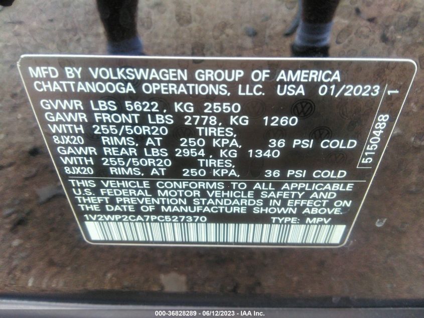 2023 VOLKSWAGEN ATLAS 2.0T SE W/TECHNOLOGY - 1V2WP2CA7PC527370