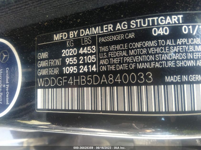 2013 MERCEDES-BENZ C-CLASS C 250 - WDDGF4HB5DA840033