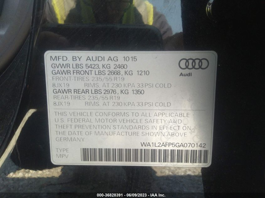 2016 AUDI Q5 PREMIUM PLUS - WA1L2AFP5GA070142