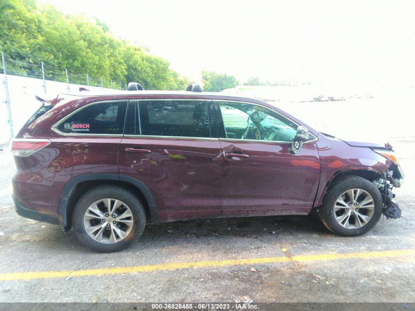 2015 TOYOTA HIGHLANDER XLE - 5TDJKRFH8FS156826