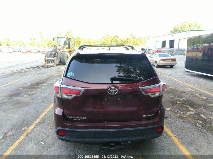 2015 TOYOTA HIGHLANDER XLE - 5TDJKRFH8FS156826