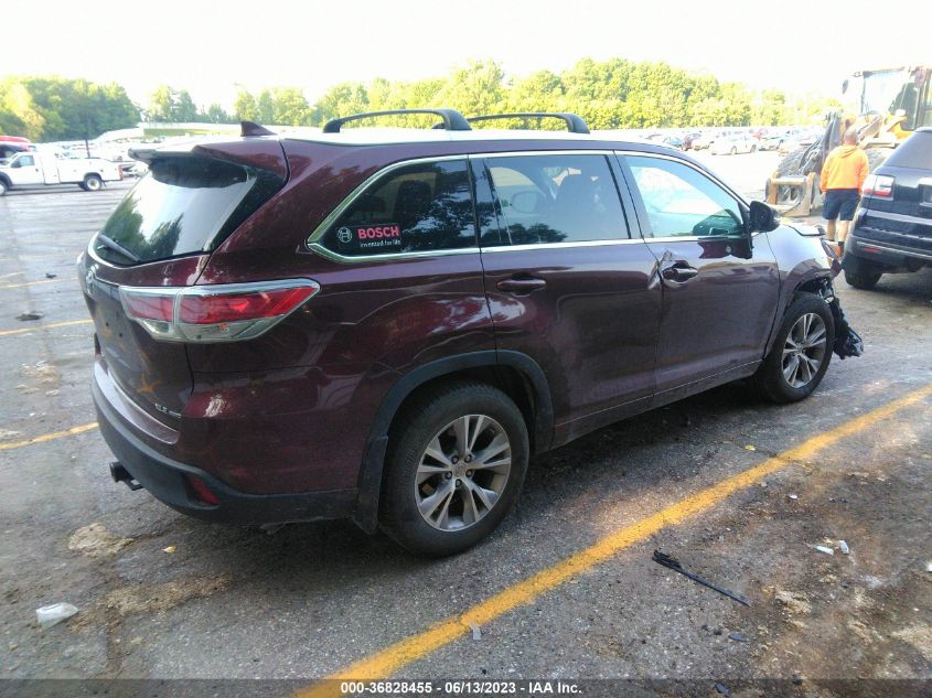 2015 TOYOTA HIGHLANDER XLE - 5TDJKRFH8FS156826