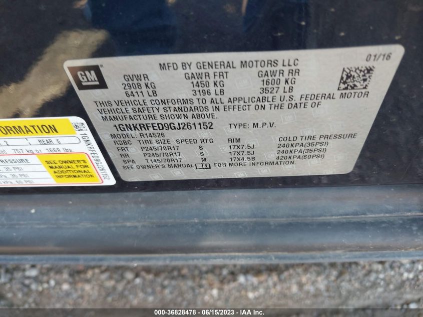 2016 CHEVROLET TRAVERSE LS - 1GNKRFED9GJ261152