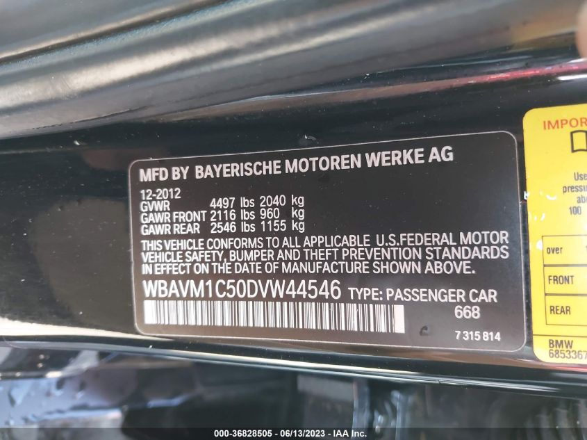 2013 BMW X1 28I - WBAVM1C50DVW44546