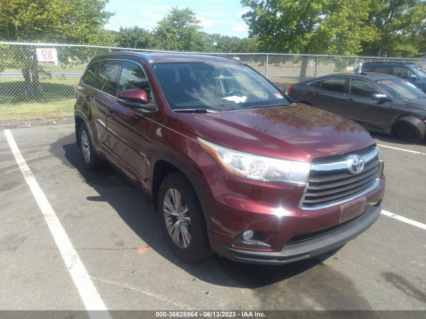 2015 TOYOTA HIGHLANDER XLE - 5TDJKRFH3FS130330