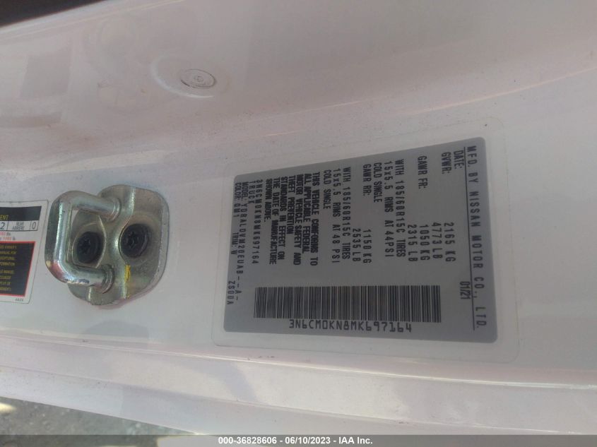 2021 NISSAN NV200 COMPACT CARGO S - 3N6CM0KN8MK697164