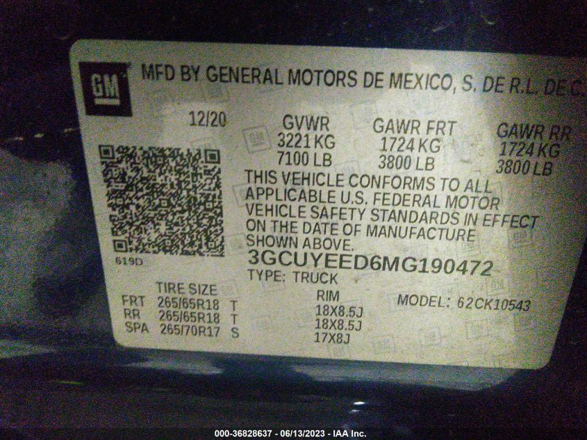 2021 CHEVROLET SILVERADO 1500 RST - 3GCUYEED6MG190472