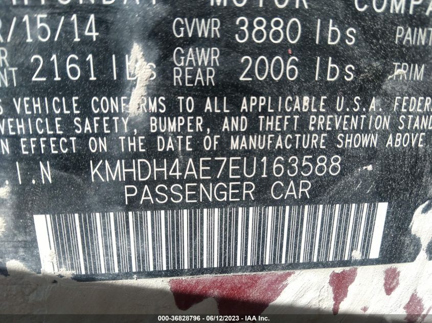 2014 HYUNDAI ELANTRA LIMITED - KMHDH4AE7EU163588