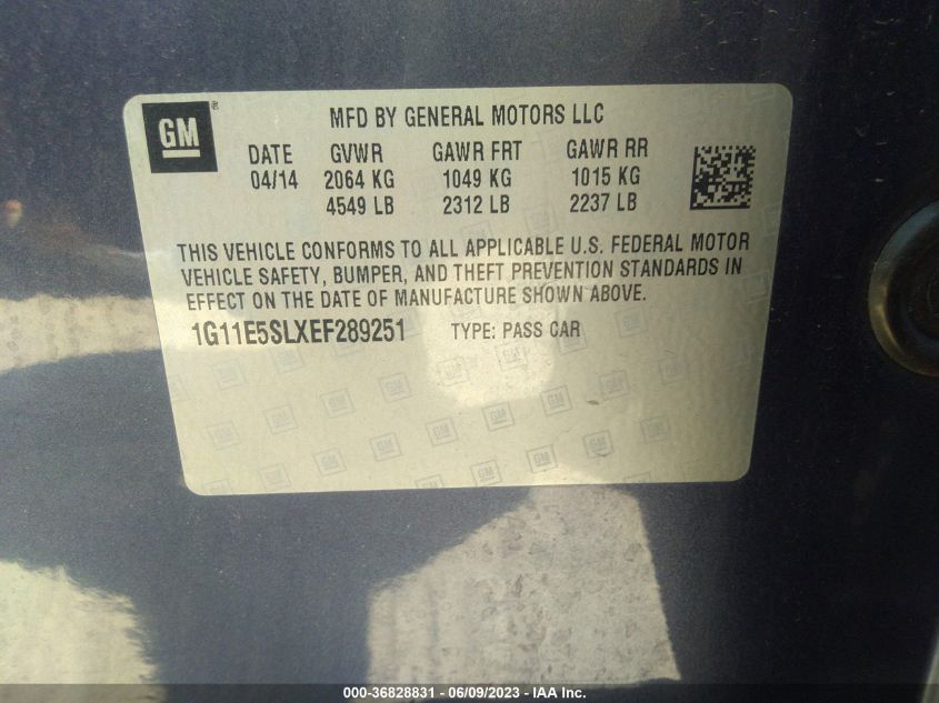 2014 CHEVROLET MALIBU LT - 1G11E5SLXEF289251