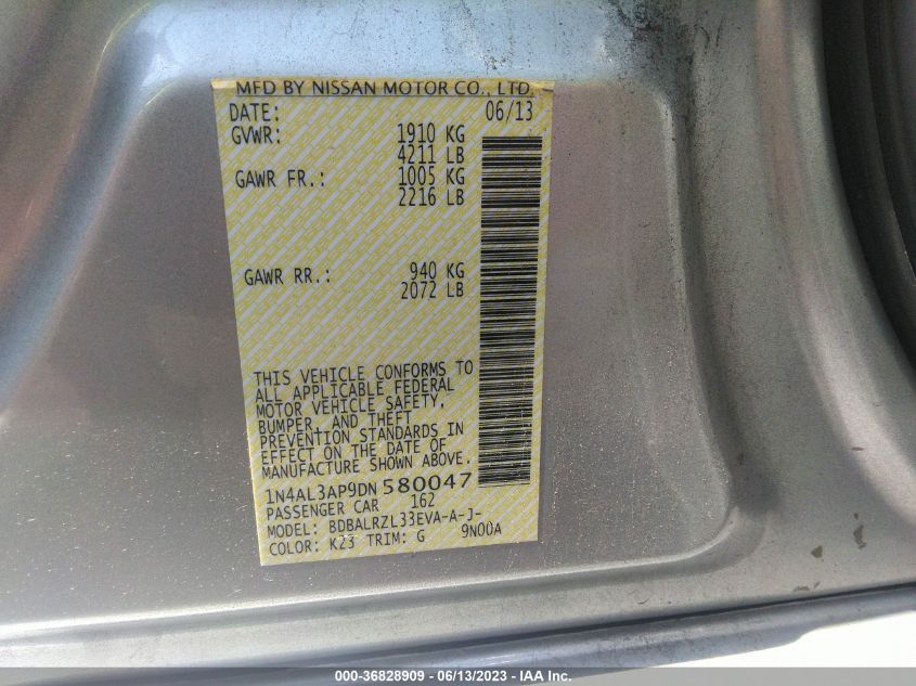 2013 NISSAN ALTIMA 2.5 S - 1N4AL3AP9DN580047