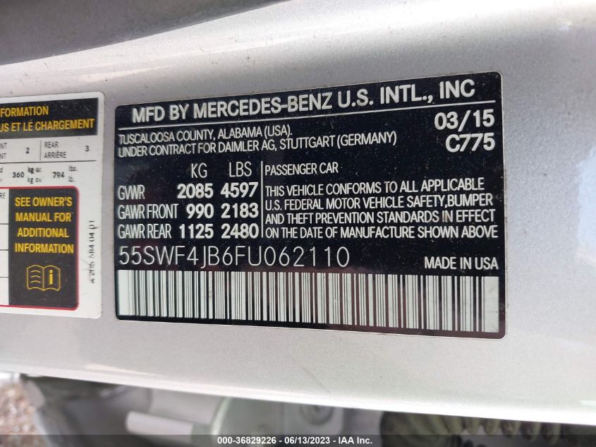 2015 MERCEDES-BENZ C-CLASS C 300 - 55SWF4JB6FU062110