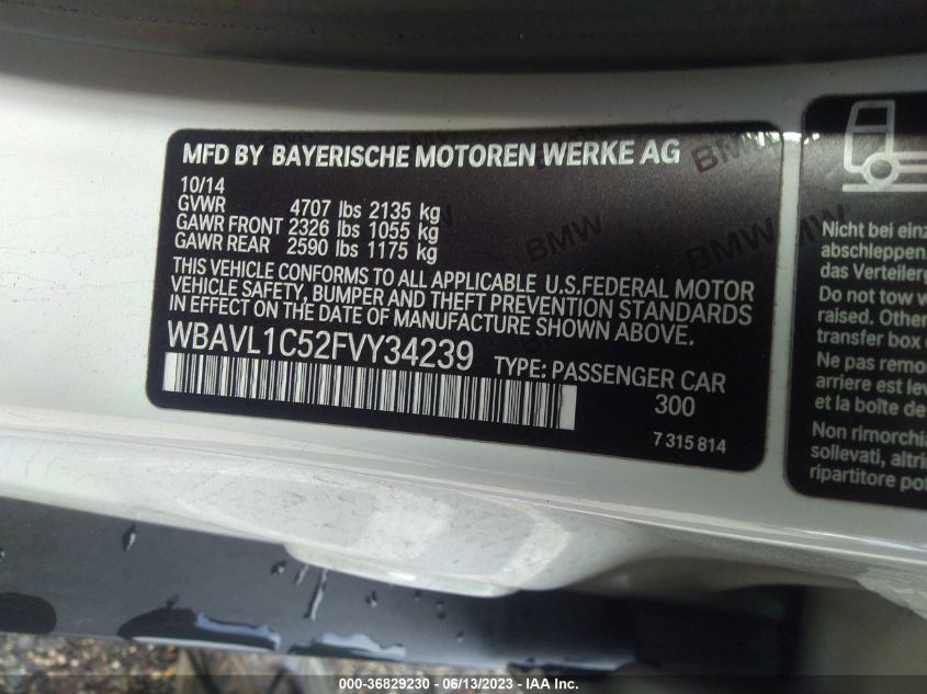 2015 BMW X1 XDRIVE28I - WBAVL1C52FVY34239