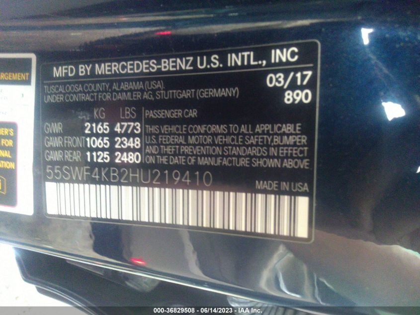 2017 MERCEDES-BENZ C-CLASS C 300 - 55SWF4KB2HU219410