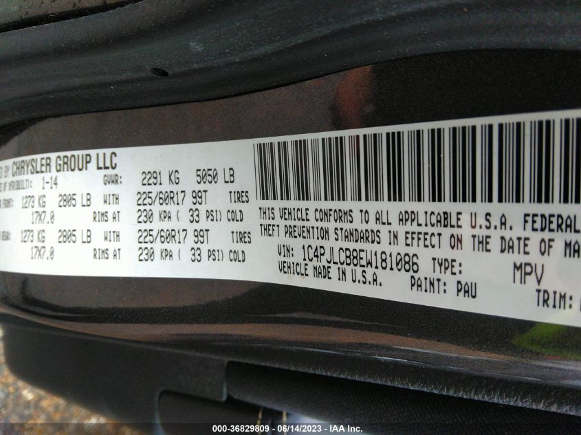 2014 JEEP CHEROKEE LATITUDE - 1C4PJLCB8EW181086