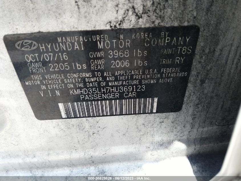 2017 HYUNDAI ELANTRA GT - KMHD35LH7HU369123