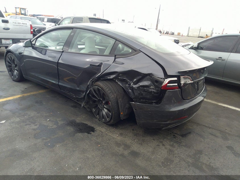 VIN 5YJ3E1ECXMF050032 2021 TESLA MODEL 3 PERFORMANCE