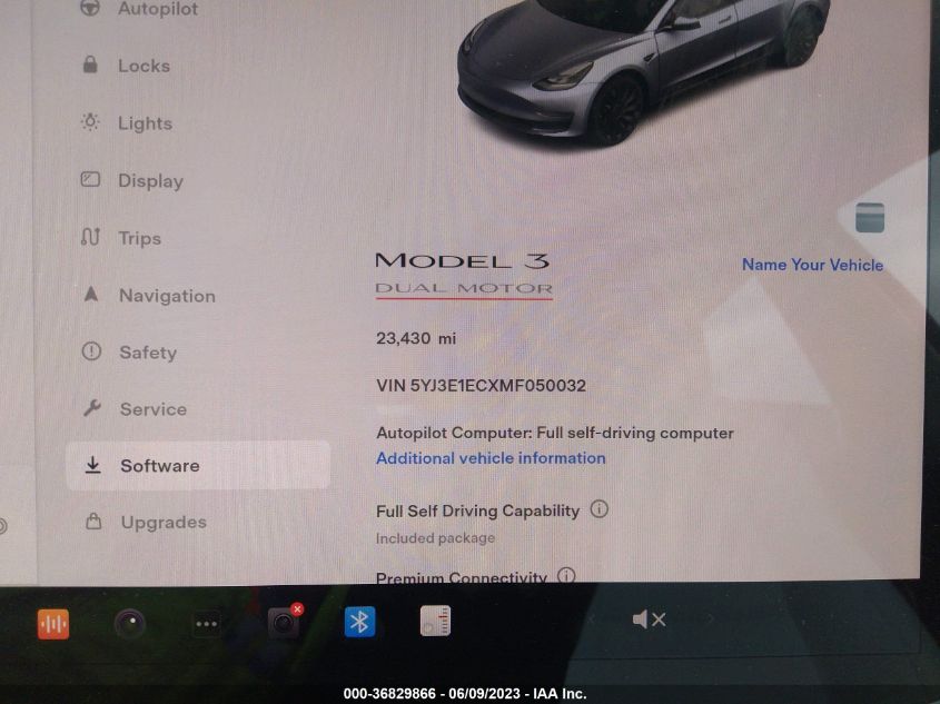 VIN 5YJ3E1ECXMF050032 2021 TESLA MODEL 3 PERFORMANCE