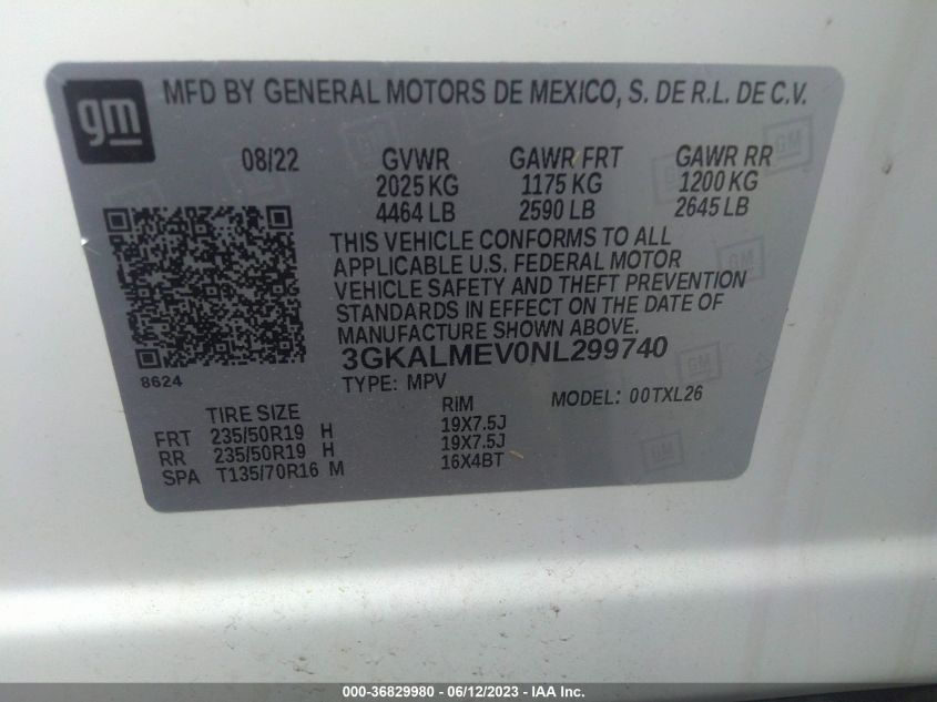 2022 GMC TERRAIN SLE - 3GKALMEV0NL299740