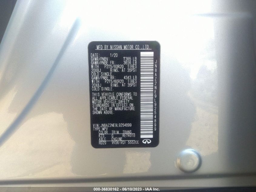 2020 INFINITI QX80 LUXE - JN8AZ2NE9L9254899