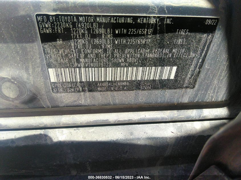 2022 TOYOTA RAV4 HYBRID XLE - 4T3RWRFV2NU079123