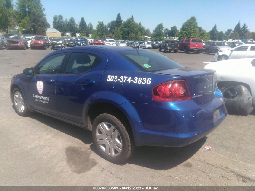 2013 DODGE AVENGER SE - 1C3CDZABXDN512206