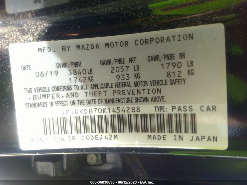 2019 MAZDA CX-3 SPORT - JM1DKDB70K1454288