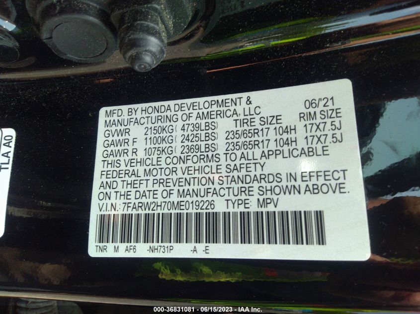 2021 HONDA CR-V SPECIAL EDITION - 7FARW2H70ME019226