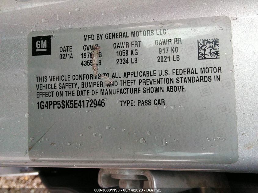 2014 BUICK VERANO - 1G4PP5SK5E4172946