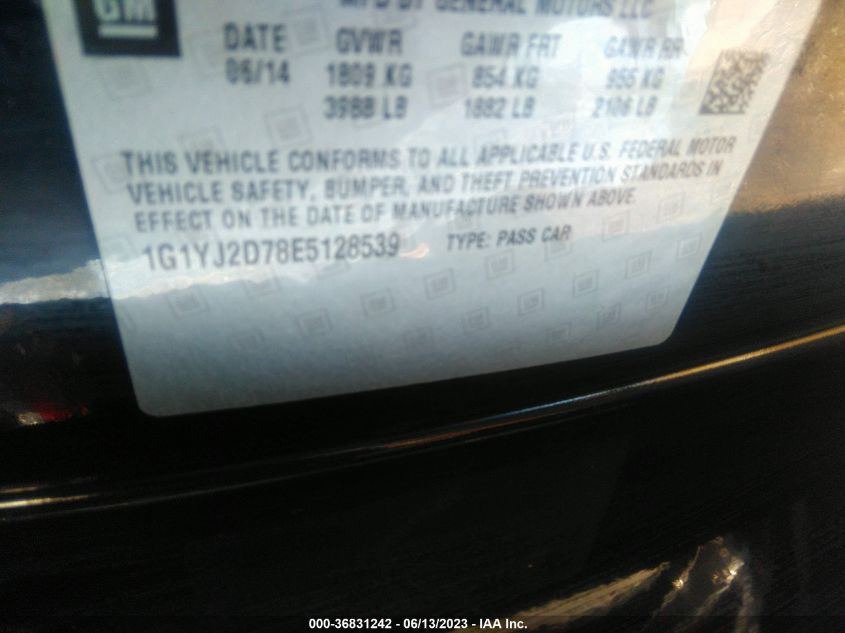 2014 CHEVROLET CORVETTE STINGRAY Z51 2LT - 1G1YJ2D78E5128539