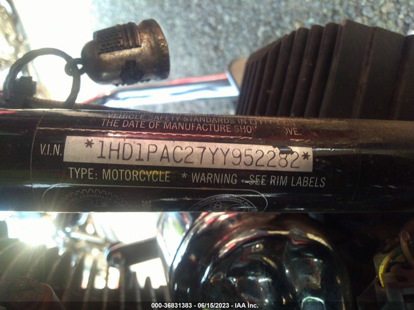 2000 HARLEY-DAVIDSON FLTRSEI 1HD1PAC27YY952282