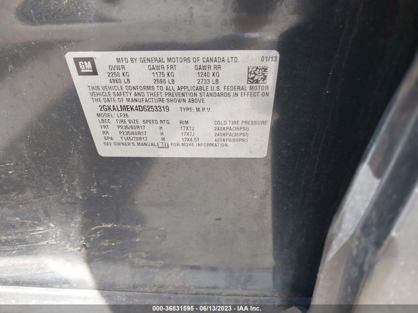 2013 GMC TERRAIN SLE - 2GKALMEK4D6253319